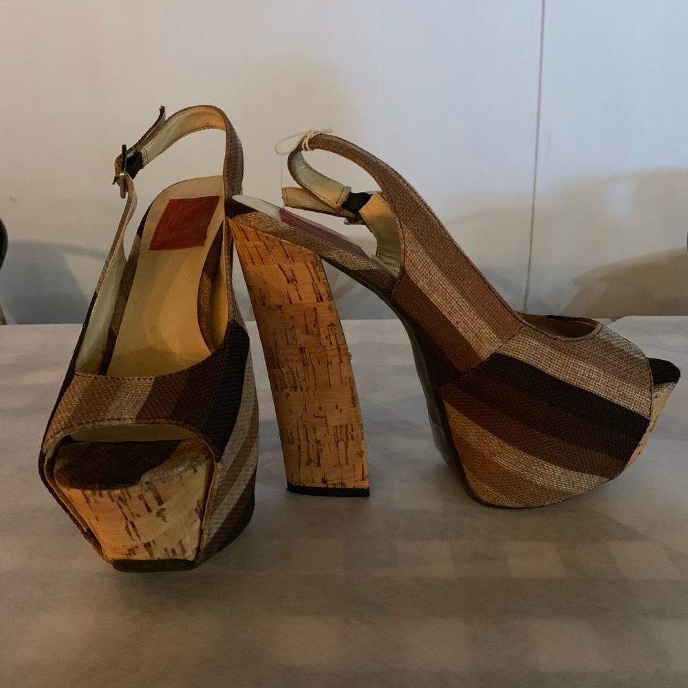 Peep Toe Slingback Platforms